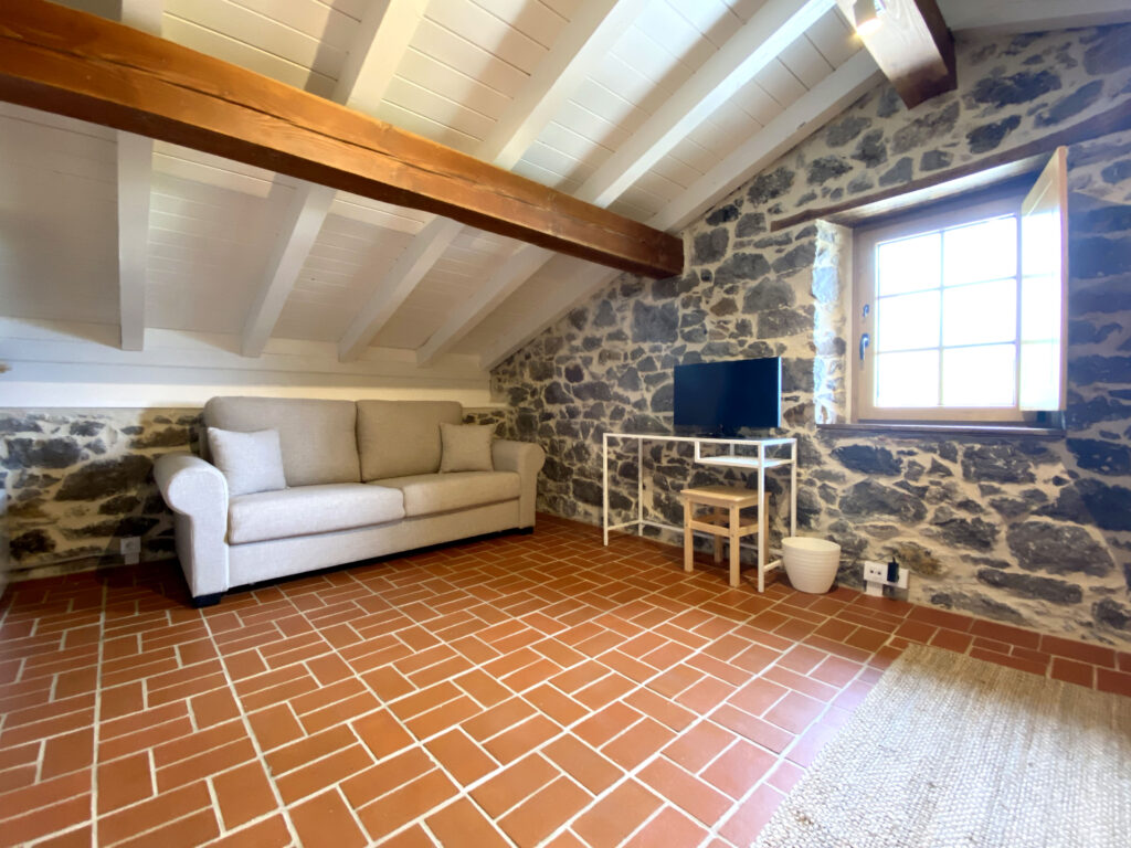 Sala de estar con sofá y televisor